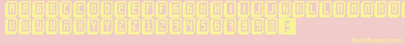 MahjongToyBlock-Schriftart – Gelbe Schriften auf rosa Hintergrund