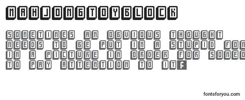 MahjongToyBlock Font