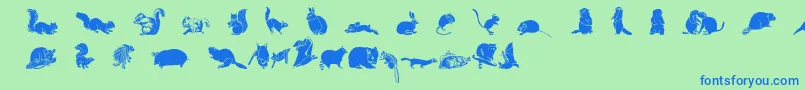 Wwfurryfriends Font – Blue Fonts on Green Background