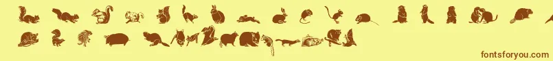 Wwfurryfriends Font – Brown Fonts on Yellow Background