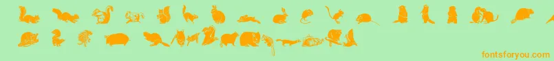 Wwfurryfriends Font – Orange Fonts on Green Background