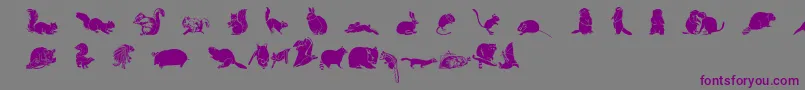 Wwfurryfriends-Schriftart – Violette Schriften auf grauem Hintergrund