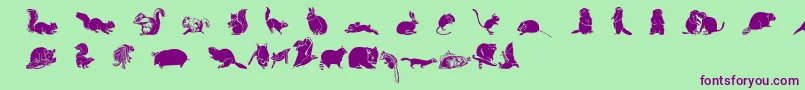 Wwfurryfriends Font – Purple Fonts on Green Background