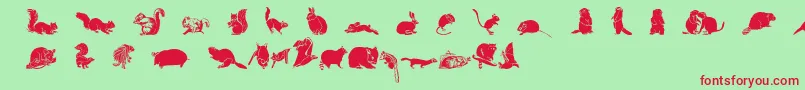 Wwfurryfriends Font – Red Fonts on Green Background