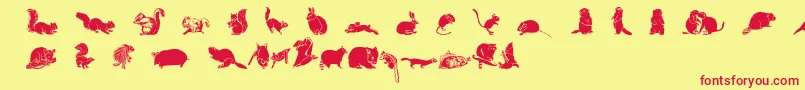 Wwfurryfriends Font – Red Fonts on Yellow Background