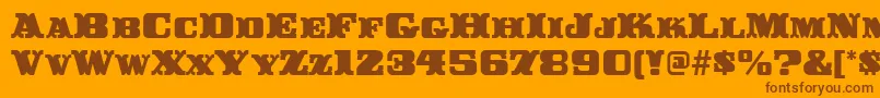 BuckerooitcTt Font – Brown Fonts on Orange Background