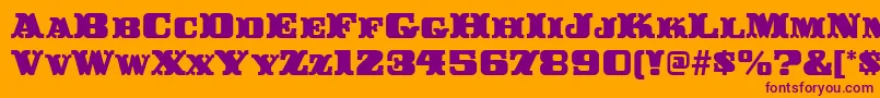 BuckerooitcTt Font – Purple Fonts on Orange Background