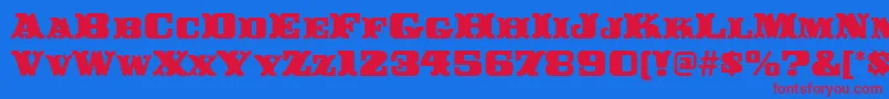 BuckerooitcTt Font – Red Fonts on Blue Background