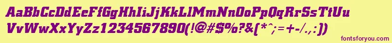 CivicblackItalic Font – Purple Fonts on Yellow Background