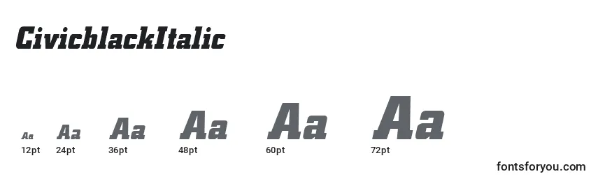 CivicblackItalic Font Sizes