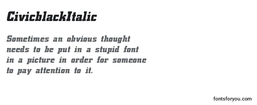 Review of the CivicblackItalic Font
