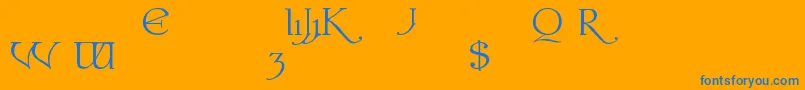 ColwellAlternates-Schriftart – Blaue Schriften auf orangefarbenem Hintergrund