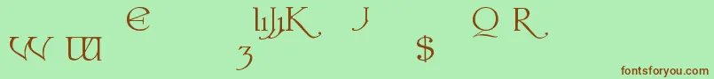 Czcionka ColwellAlternates – brązowe czcionki na zielonym tle
