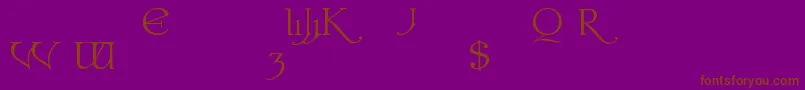 ColwellAlternates-fontti – ruskeat fontit violetilla taustalla