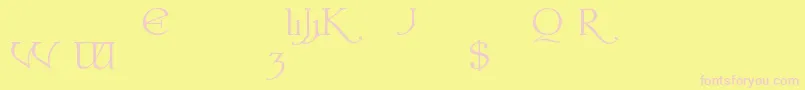 ColwellAlternates-fontti – vaaleanpunaiset fontit keltaisella taustalla