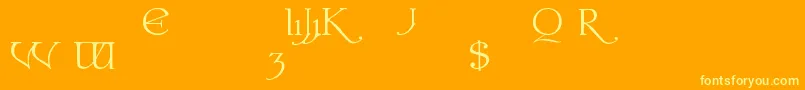 ColwellAlternates-Schriftart – Gelbe Schriften auf orangefarbenem Hintergrund