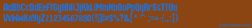 ATechnicsDemibold Font – Blue Fonts on Brown Background