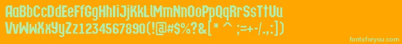 ATechnicsDemibold Font – Green Fonts on Orange Background