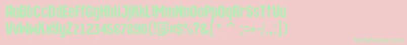 ATechnicsDemibold Font – Green Fonts on Pink Background