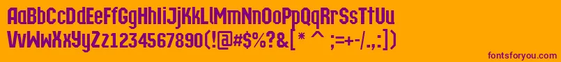 ATechnicsDemibold Font – Purple Fonts on Orange Background