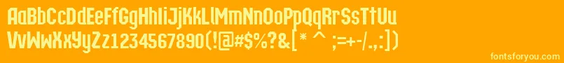 ATechnicsDemibold Font – Yellow Fonts on Orange Background