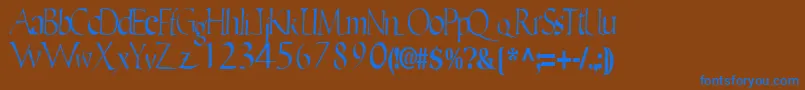 Ericbrush21RegularTtcon Font – Blue Fonts on Brown Background