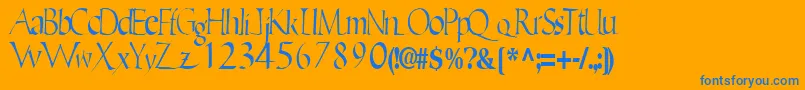Czcionka Ericbrush21RegularTtcon – niebieskie czcionki na pomarańczowym tle