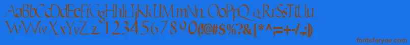 Ericbrush21RegularTtcon Font – Brown Fonts on Blue Background