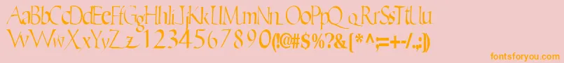 Ericbrush21RegularTtcon-Schriftart – Orangefarbene Schriften auf rosa Hintergrund