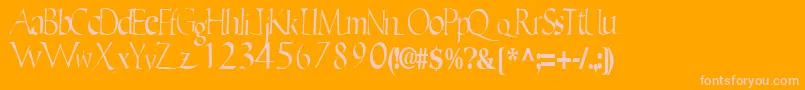 fuente Ericbrush21RegularTtcon – Fuentes Rosadas Sobre Fondo Naranja