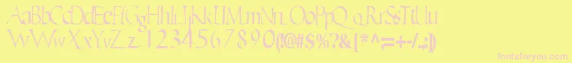 Więcej informacji o czcionce Ericbrush21RegularTtcon Czcionka Ericbrush21RegularTtcon – różowe czcionki na żółtym tle