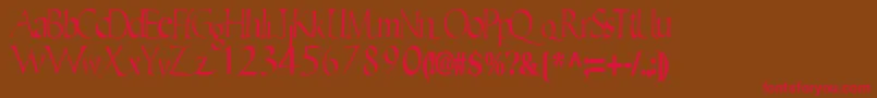 Ericbrush21RegularTtcon Font – Red Fonts on Brown Background