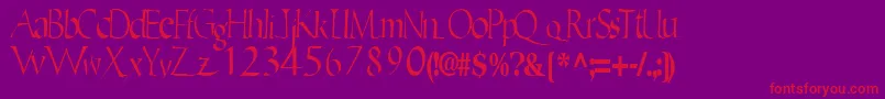 Ericbrush21RegularTtcon-Schriftart – Rote Schriften auf violettem Hintergrund