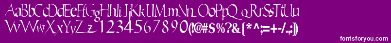 Ericbrush21RegularTtcon-Schriftart – Weiße Schriften auf violettem Hintergrund