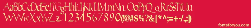 Ericbrush21RegularTtcon Font – Yellow Fonts on Red Background