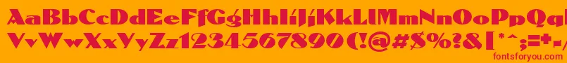 Domenic-Schriftart – Rote Schriften auf orangefarbenem Hintergrund