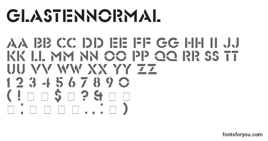 Шрифт GlastenNormal – алфавит, цифры, специальные символы