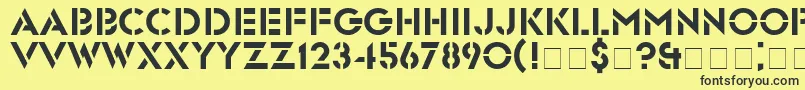 GlastenNormal Font – Black Fonts on Yellow Background