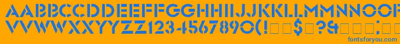 フォントGlastenNormal – オレンジの背景に青い文字