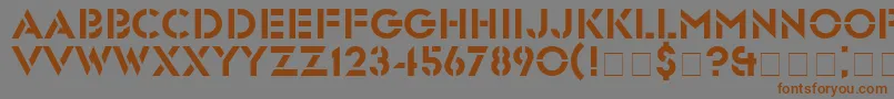 フォントGlastenNormal – 茶色の文字が灰色の背景にあります。