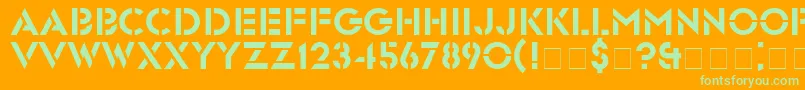 GlastenNormal Font – Green Fonts on Orange Background