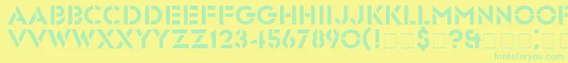 GlastenNormal Font – Green Fonts on Yellow Background