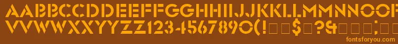 フォントGlastenNormal – オレンジ色の文字が茶色の背景にあります。