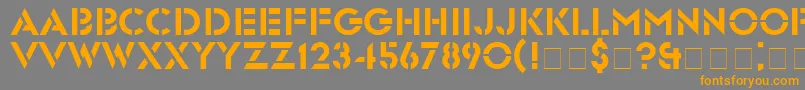 フォントGlastenNormal – オレンジの文字は灰色の背景にあります。