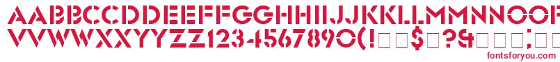 フォントGlastenNormal – 白い背景に赤い文字