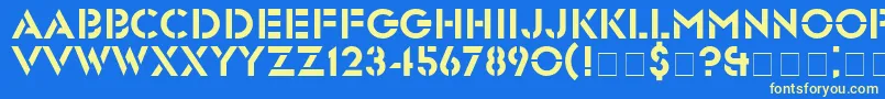 GlastenNormal Font – Yellow Fonts on Blue Background