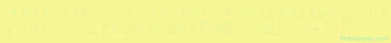 フォントLastwaerkThin – 黄色い背景に緑の文字