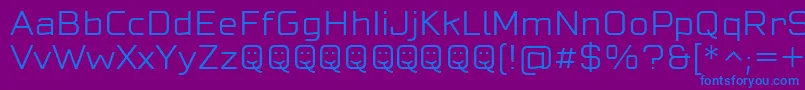 CuatraLight Font – Blue Fonts on Purple Background