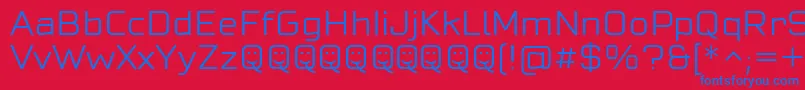 CuatraLight Font – Blue Fonts on Red Background