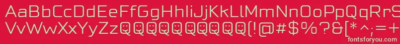 CuatraLight Font – Green Fonts on Red Background